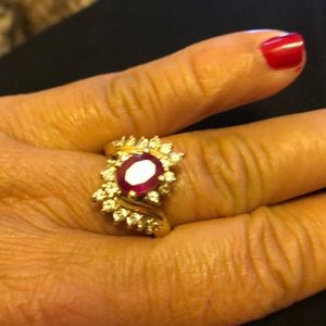 Ruby and diamond ring
